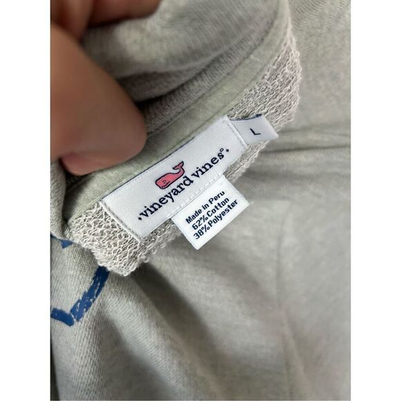 Vineyard Vines Long Sleeve Logo Fleece Mock Turtle Neck W Thumbholes size L - Picture 6 of 6